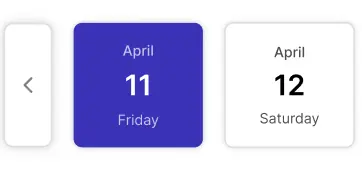 Delivery dates to choose from in the ScrollEngine cart widget